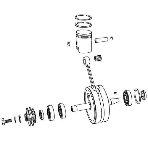 Crankshaft, piston ETZ 125 150