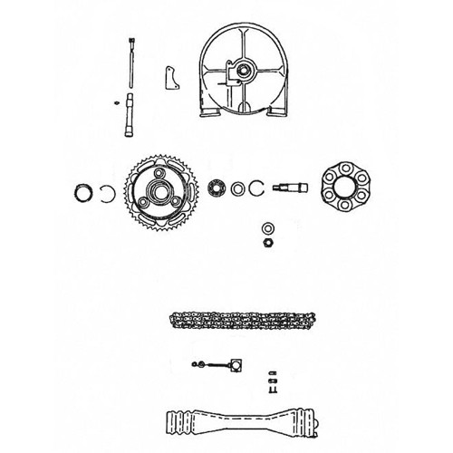 8 - Transmission roue arrière, entraînement compteur