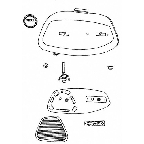 9 - Petrol tank, petrol tap with filter