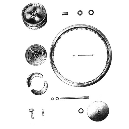 Roue avant, moyeu, frein MZ ETS 250