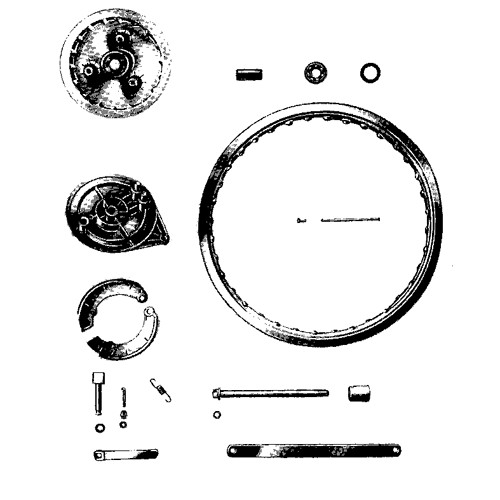 Roue arrière,moyeu,frein MZ ETS 250