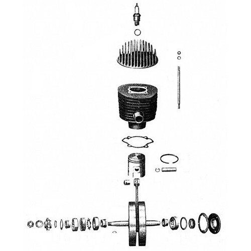 Cylindre, piston, vilebrequin RT 125/1 125/2