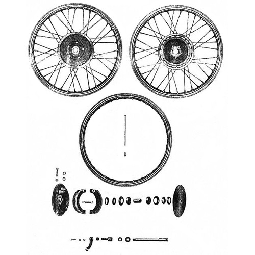 Roue avant, moyeu, frein RT 125/1 125/2