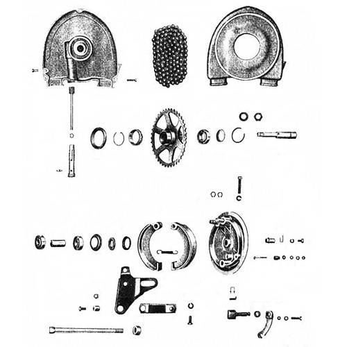 Motricité roue arrière, moyeu arrière RT 125/1 125/2