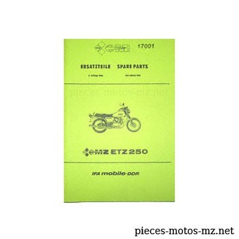 Catalogue de pièces MZ ETZ 250 - 1986 - DE