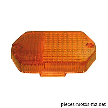 Cabochon orange hexagonal clignotant MZ ETZ - Références MZ 80-50.540, 8580.34-001/1, 8580.34-002/1