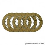 Set 5 Disques embrayage MZ ES 175 250, MZ TS ETS 250, MZ ETZ 250 251 301 - 05-44.123