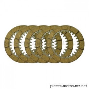 Set 5 disques embrayage MZ ES 175 250 300, MZ TS ETS 250, MZ ETZ 250 251 301 - 05-44.123