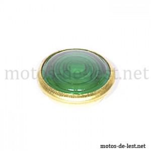 Verre lampe témoin vert cerclage cuivre MZ RT BK Simson 