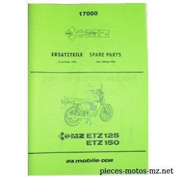 Catalogue de pièces MZ ETZ 125 150 - 1985 - DE